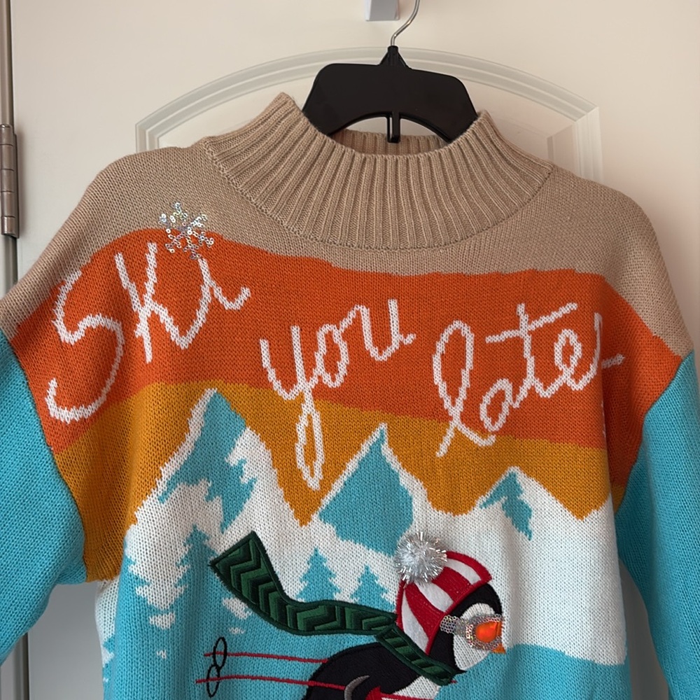 TJMaxx Penguin Ski Sweater - Picture 3 of 9